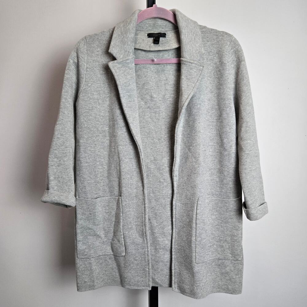 J. Crew Gray Merino Wool Long Sleeve‎ Sweater Blazer Jacket XXS J0244